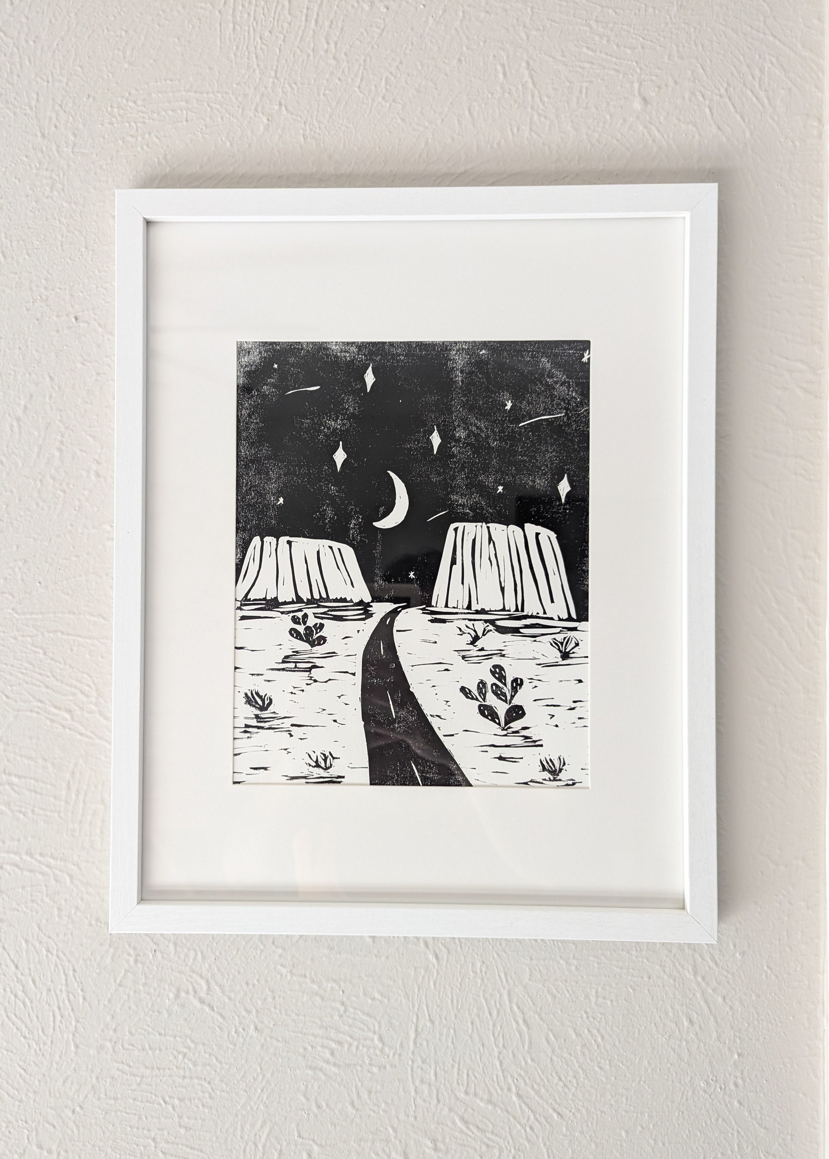 Texas Desert Linocut Print