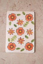 Red Flora Print Card