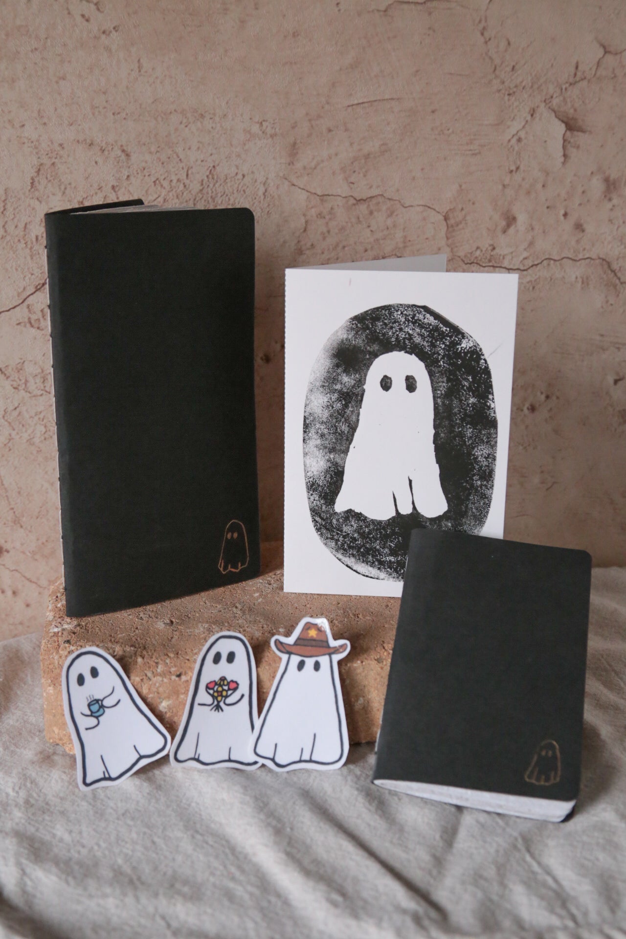 Sheet Ghost Linocut Card