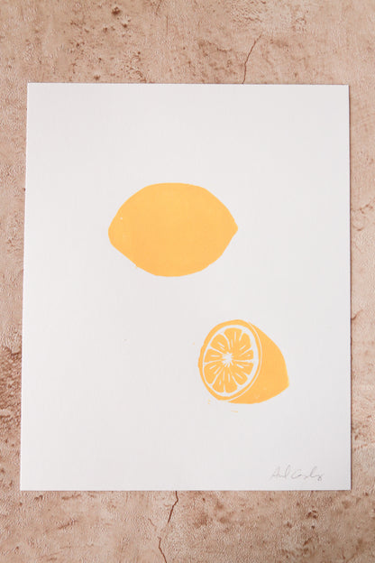 Lemon Linocut Print