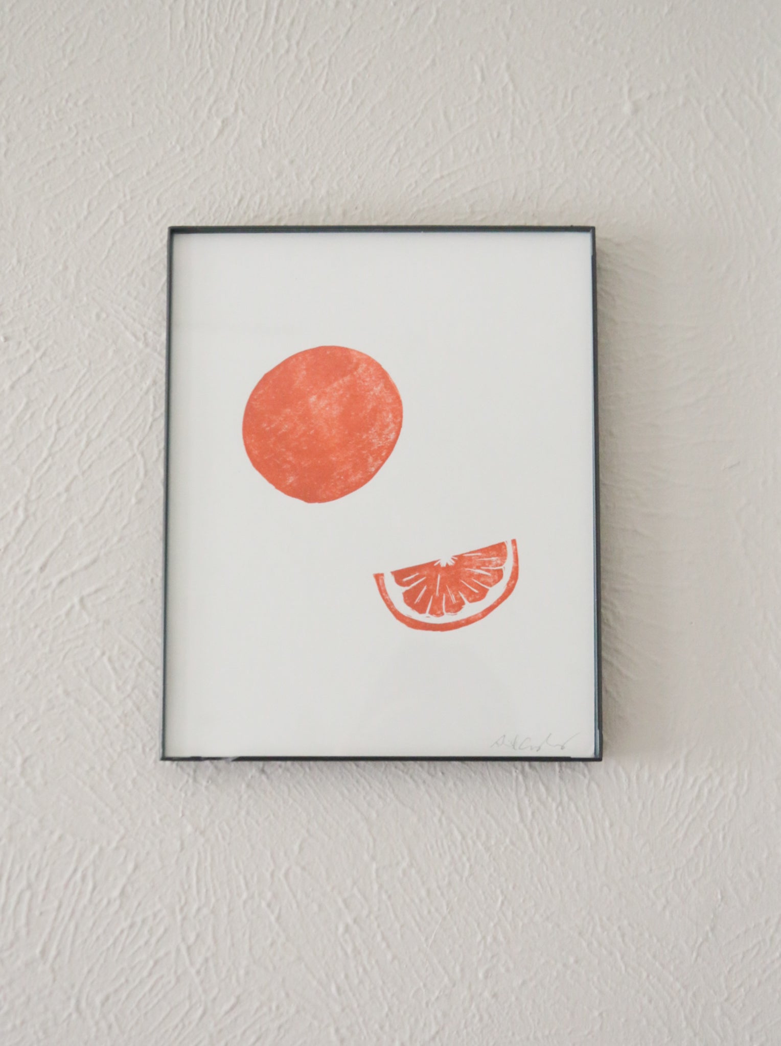Orange Linocut Print