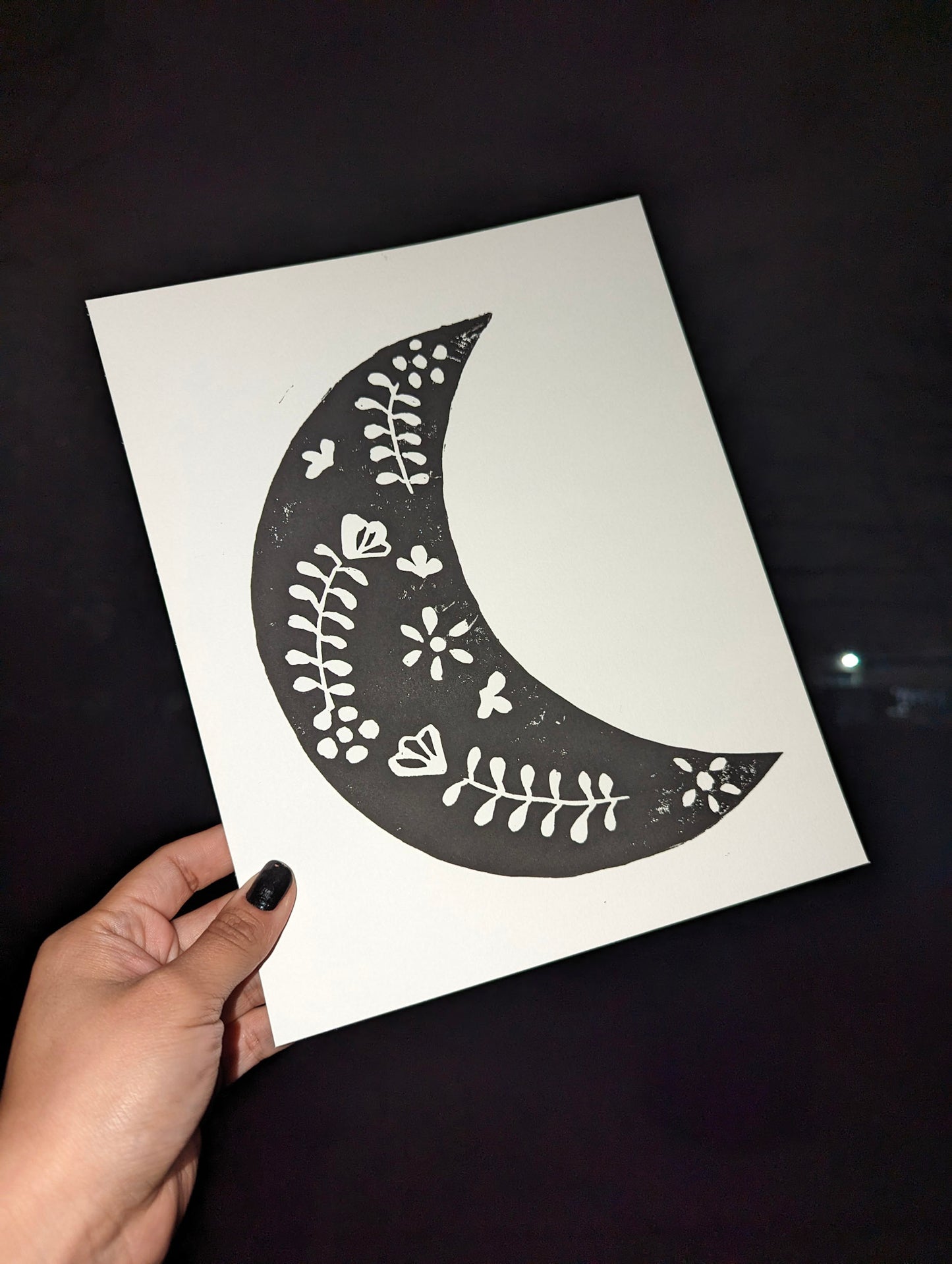 Moon Linocut Print