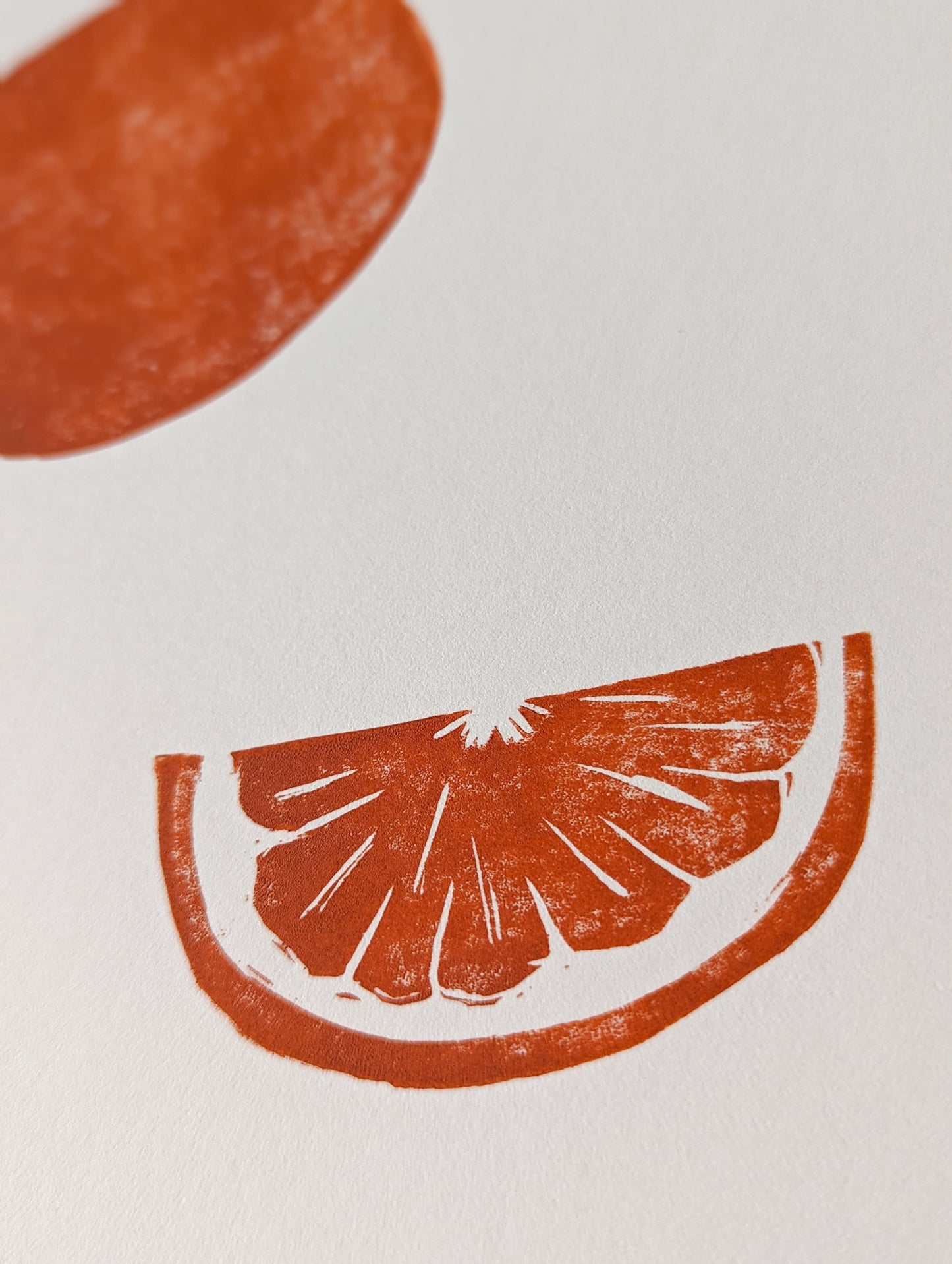 Orange Linocut Print