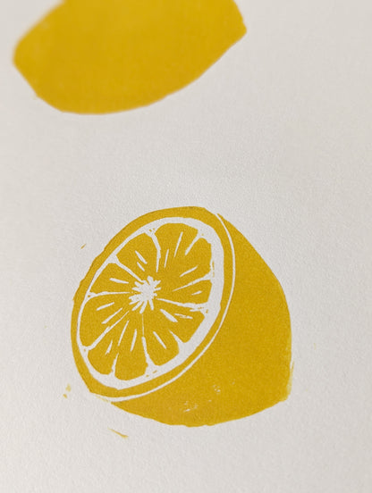 Lemon Linocut Print