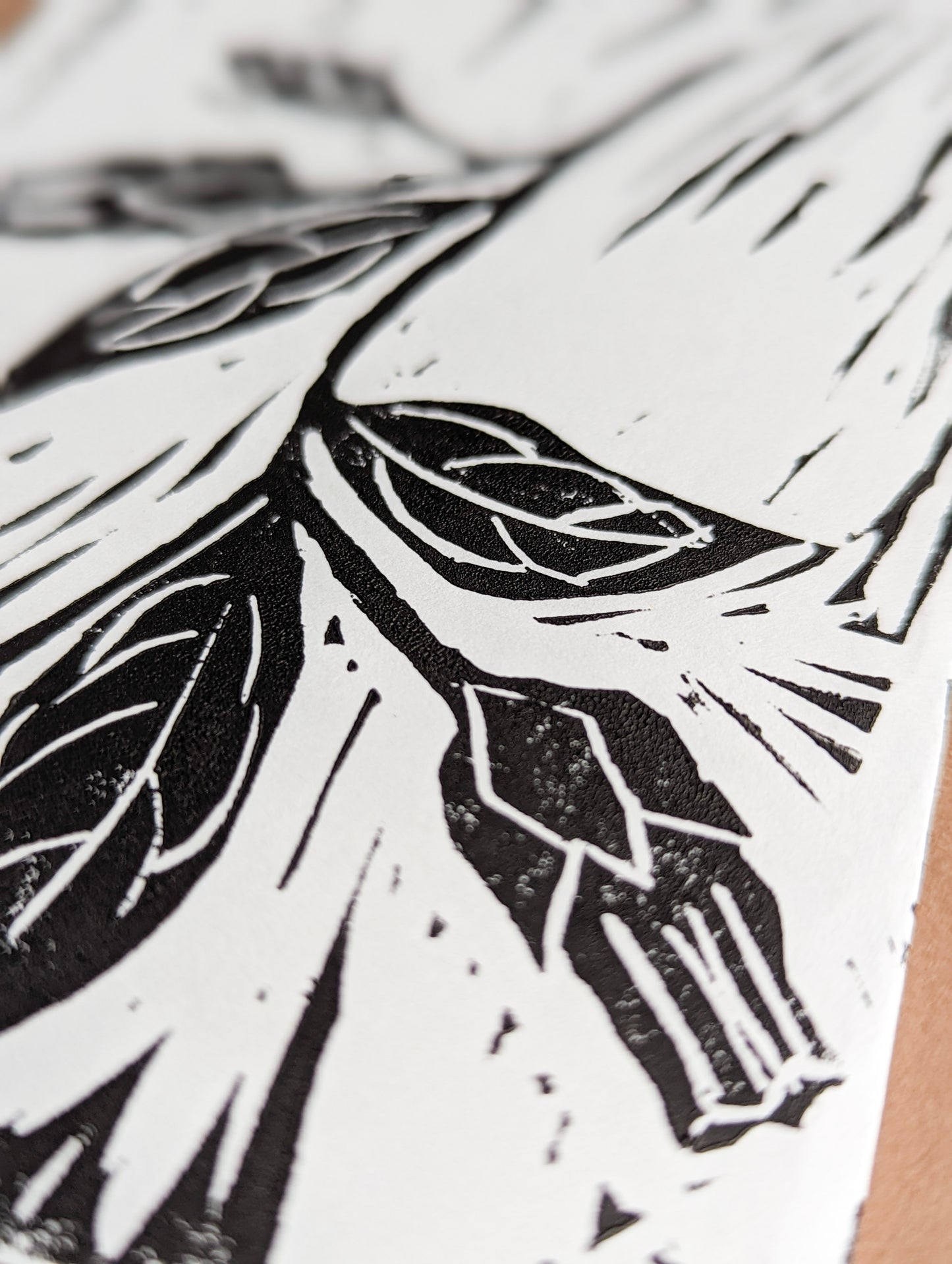 Deadly Nightshade Linocut Card