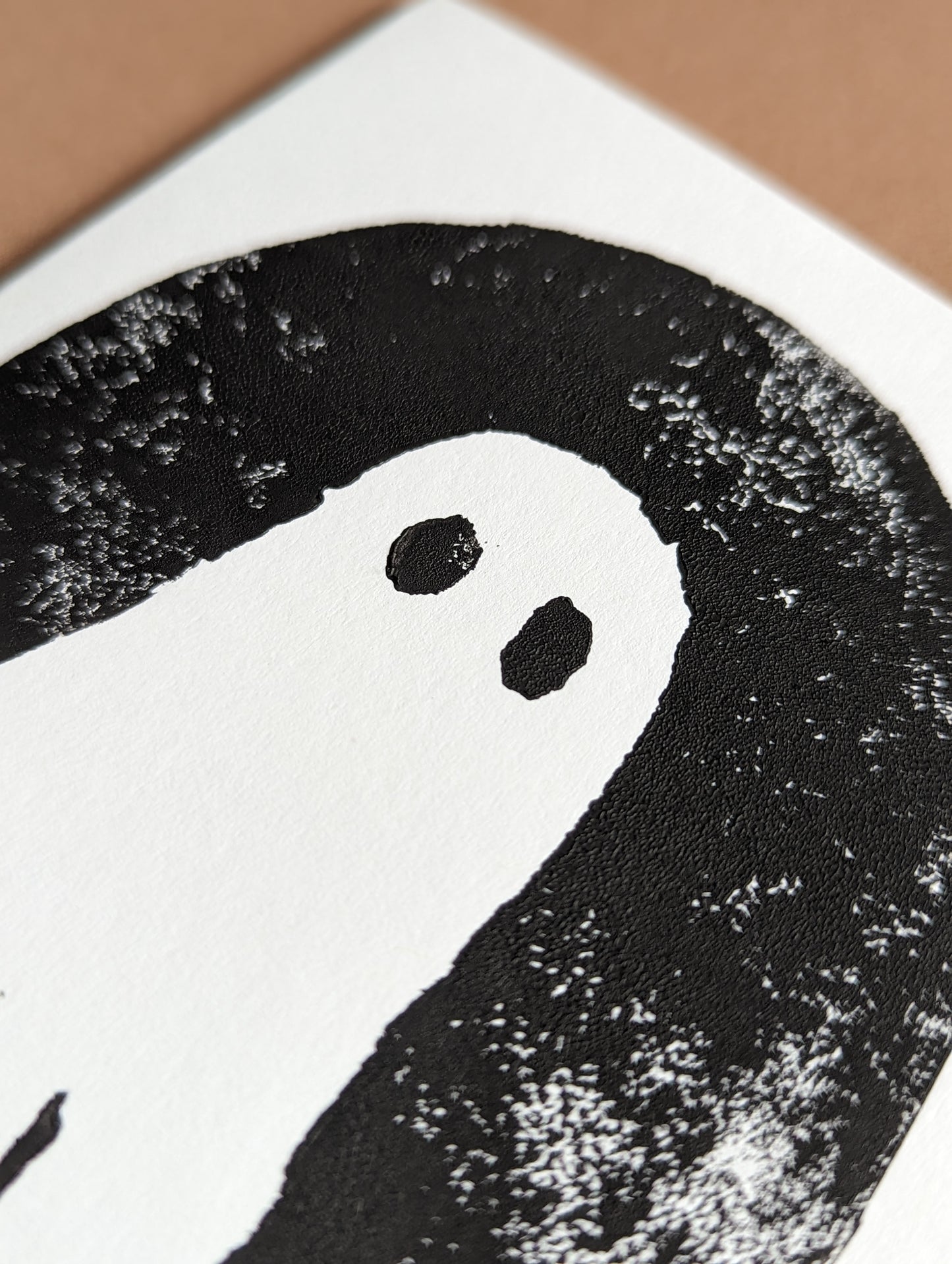 Sheet Ghost Linocut Card