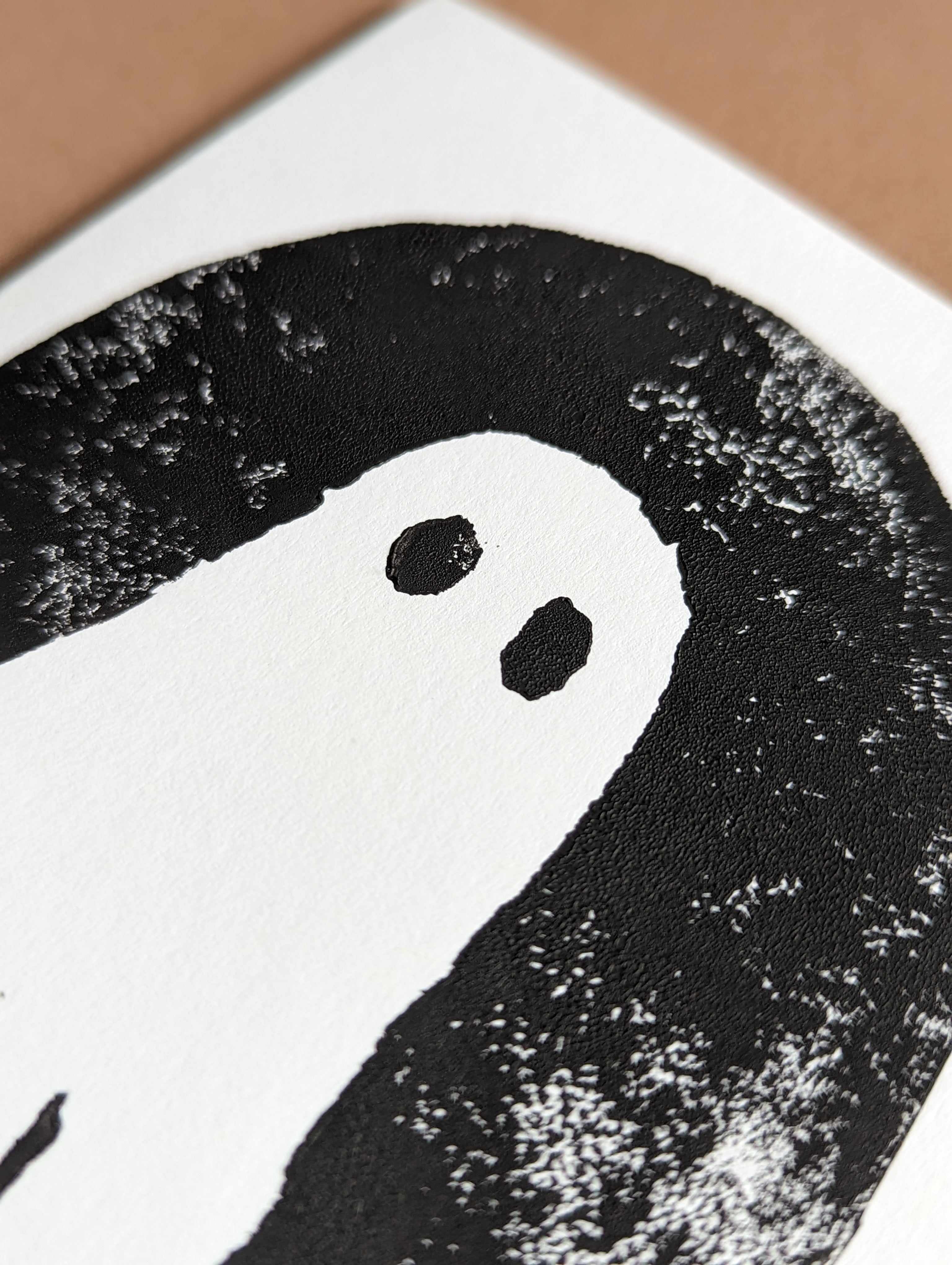 Sheet Ghost Linocut Card