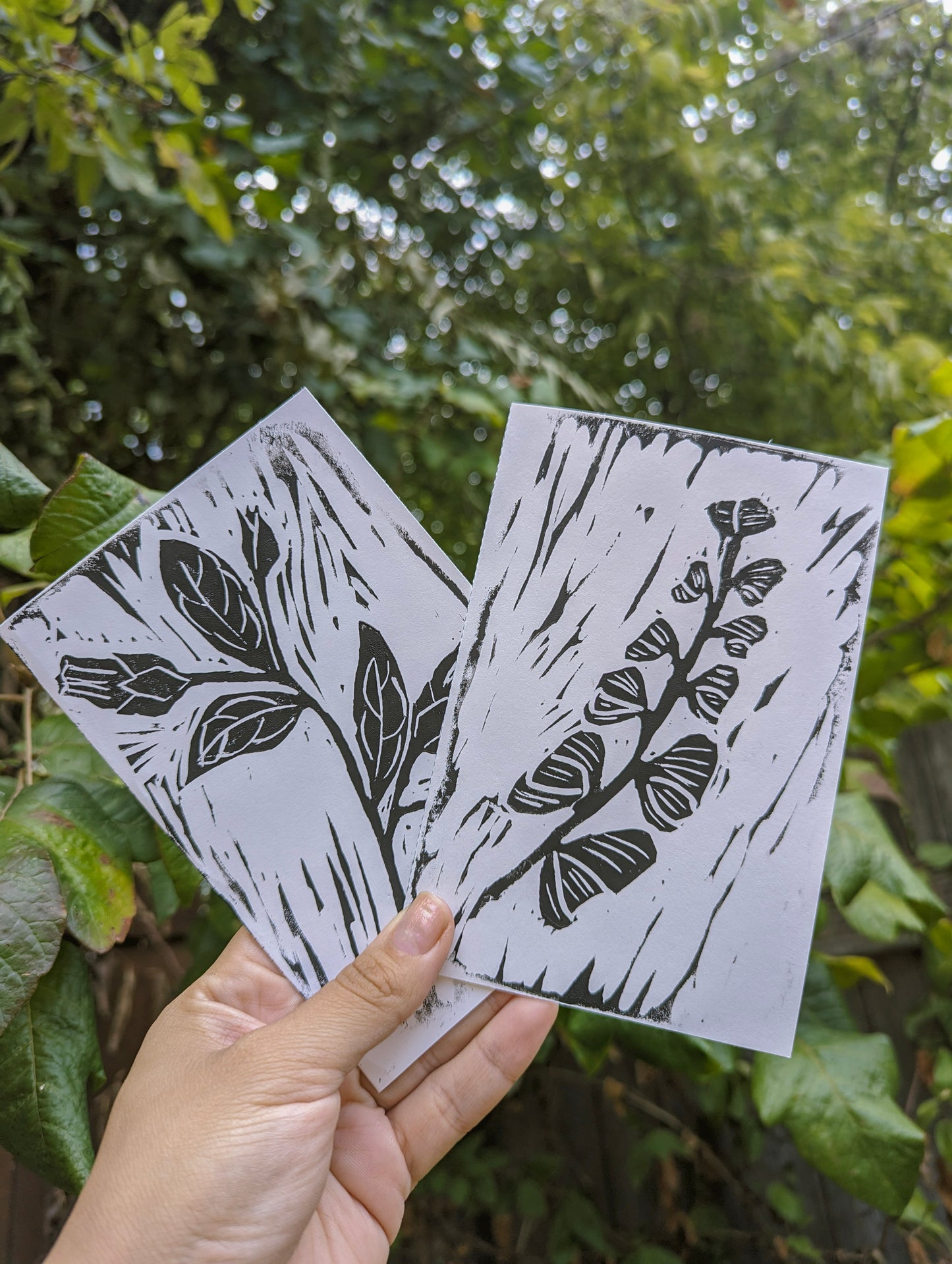 Deadly Nightshade Linocut Card