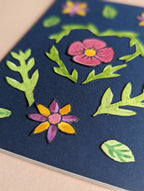 Blue Flora Handmade Card