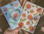 Red Flora Print Card