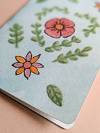 Blue Flora Print Card