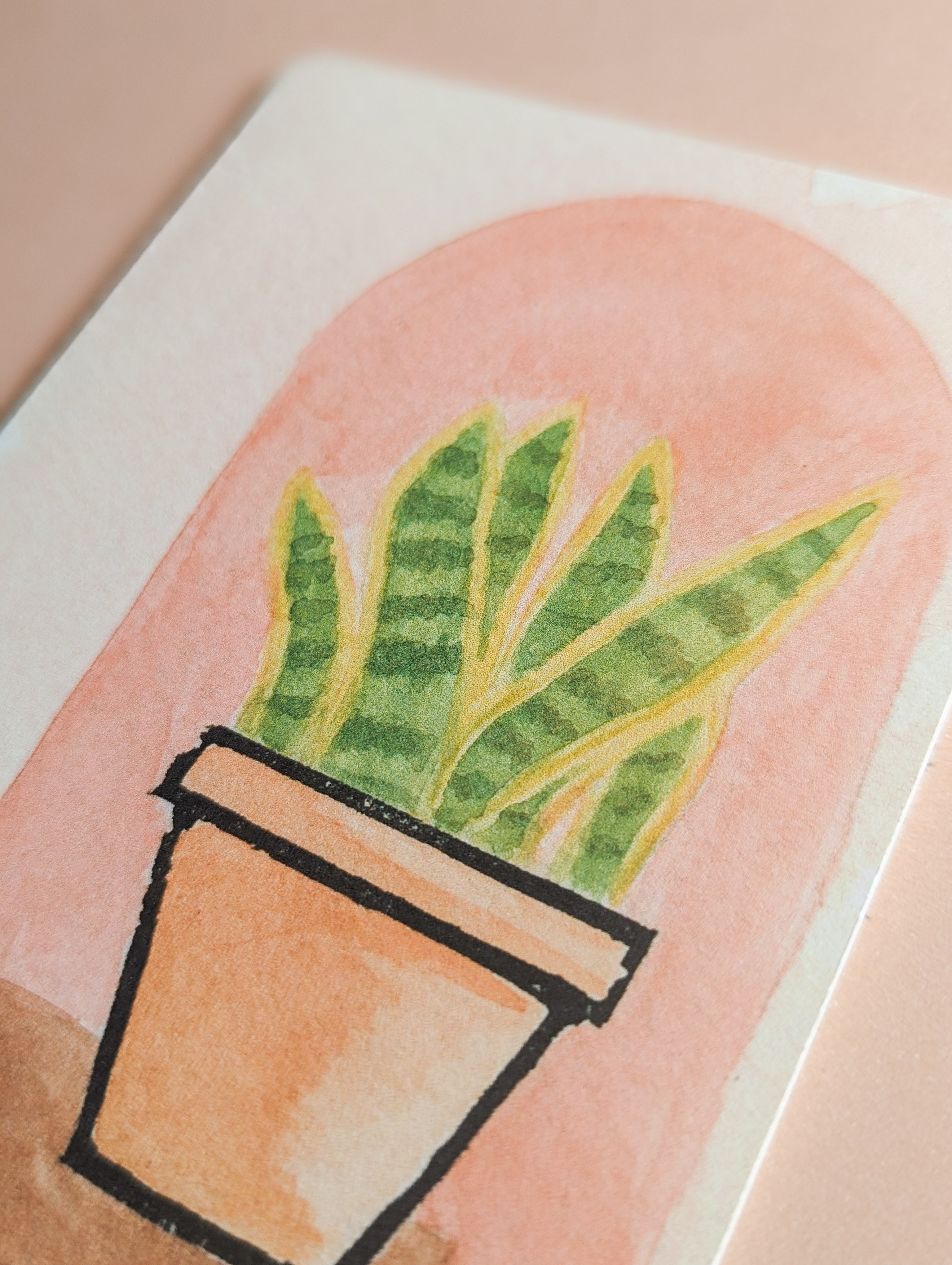 Snake Plant Print Card